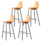Indoor Faux Leather Bar Stool Modern Bucket Arm-less Low Back Counter Chair Orange 4 Piece Set Clearhalo 'Bar Furniture' 'Bar Stools' 'bar_stools' 'furn' 'furn_bar_stools' 'furniture_bar_stools' 'Kitchen & Dining Furniture' 'kitchen&dining_furn' 'kitchen' 'kitchen_furn' Furniture' 4354706