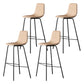 Indoor Faux Leather Bar Stool Modern Bucket Arm-less Low Back Counter Chair Light Brown 4 Piece Set Clearhalo 'Bar Furniture' 'Bar Stools' 'bar_stools' 'furn' 'furn_bar_stools' 'furniture_bar_stools' 'Kitchen & Dining Furniture' 'kitchen&dining_furn' 'kitchen' 'kitchen_furn' Furniture' 4354709