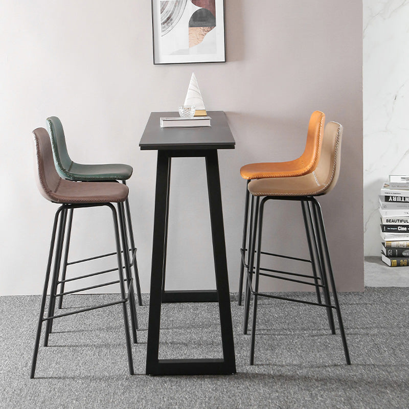 Indoor Faux Leather Bar Stool Modern Bucket Arm-less Low Back Counter Chair Clearhalo 'Bar Furniture' 'Bar Stools' 'bar_stools' 'furn' 'furn_bar_stools' 'furniture_bar_stools' 'Kitchen & Dining Furniture' 'kitchen&dining_furn' 'kitchen' 'kitchen_furn' Furniture' 4354710