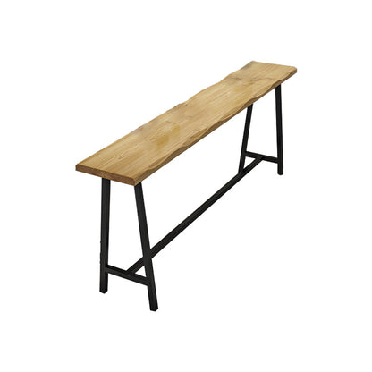 Solid Wood Indoor Counter Height Dining Table Specialty Trestle Patio Bar Table in Natural Without Chairs Clearhalo 'Bar Furniture' 'Bar Tables' 'bar_tables' 'furn' 'furn_bar_tables' 'Furniture' 'furniture_bar_tables' 'Kitchen & Dining Furniture' 'kitchen&dining_furn' 'kitchen' 4354727