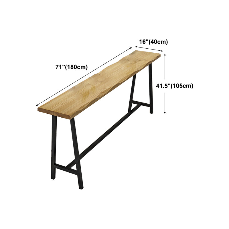 Solid Wood Indoor Counter Height Dining Table Specialty Trestle Patio Bar Table in Natural Clearhalo 'Bar Furniture' 'Bar Tables' 'bar_tables' 'furn' 'furn_bar_tables' 'Furniture' 'furniture_bar_tables' 'Kitchen & Dining Furniture' 'kitchen&dining_furn' 'kitchen' 4354736