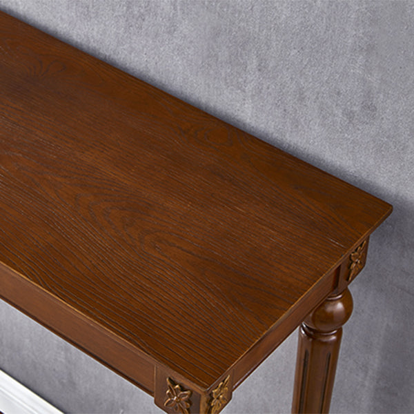 Brown Solid Wood Cocktail Bar Table Rectangle Footrest Indoor Bar/Dinette Table Clearhalo 'Bar Furniture' 'Bar Tables' 'bar_tables' 'furn' 'furn_bar_tables' 'Furniture' 'furniture_bar_tables' 'Kitchen & Dining Furniture' 'kitchen&dining_furn' 'kitchen' 4354757