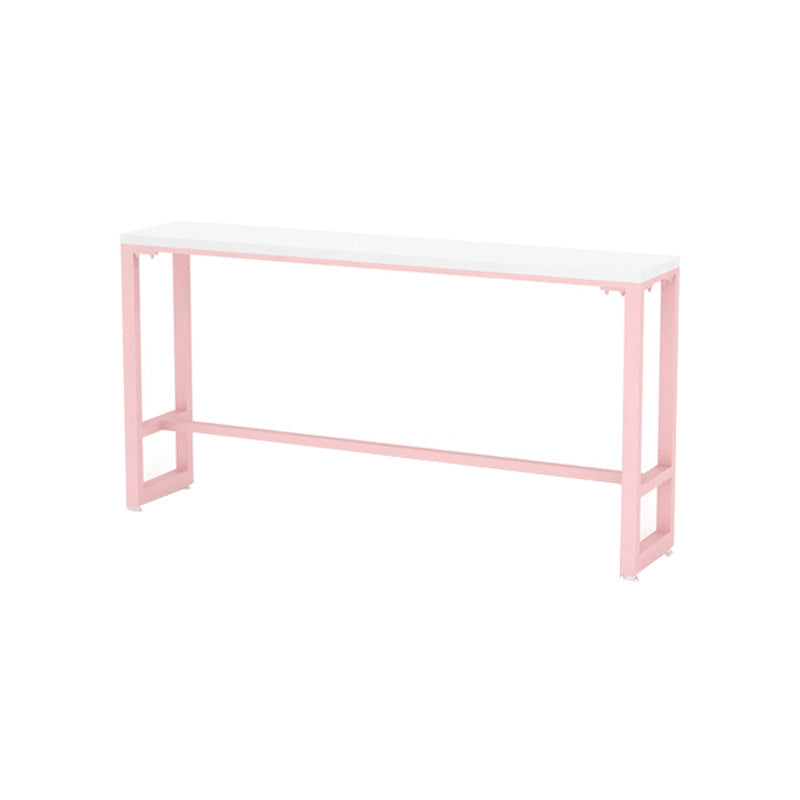 Cafe and Break-room Modern Pub/Bar Table Rectangle Footrest Pink Bar Height Pub Table Without Chairs Clearhalo 'Bar Furniture' 'Bar Tables' 'bar_tables' 'furn' 'furn_bar_tables' 'Furniture' 'furniture_bar_tables' 'Kitchen & Dining Furniture' 'kitchen&dining_furn' 'kitchen' 4354770