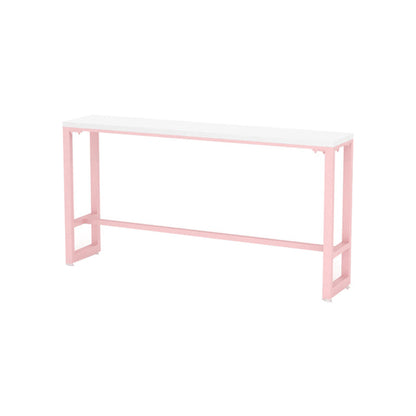 Cafe and Break-room Modern Pub/Bar Table Rectangle Footrest Pink Bar Height Pub Table Without Chairs Clearhalo 'Bar Furniture' 'Bar Tables' 'bar_tables' 'furn' 'furn_bar_tables' 'Furniture' 'furniture_bar_tables' 'Kitchen & Dining Furniture' 'kitchen&dining_furn' 'kitchen' 4354770