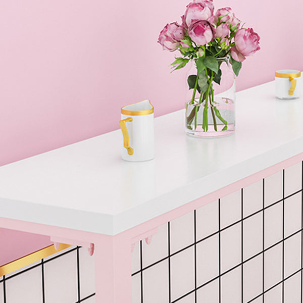 Cafe and Break-room Modern Pub/Bar Table Rectangle Footrest Pink Bar Height Pub Table Clearhalo 'Bar Furniture' 'Bar Tables' 'bar_tables' 'furn' 'furn_bar_tables' 'Furniture' 'furniture_bar_tables' 'Kitchen & Dining Furniture' 'kitchen&dining_furn' 'kitchen' 4354772