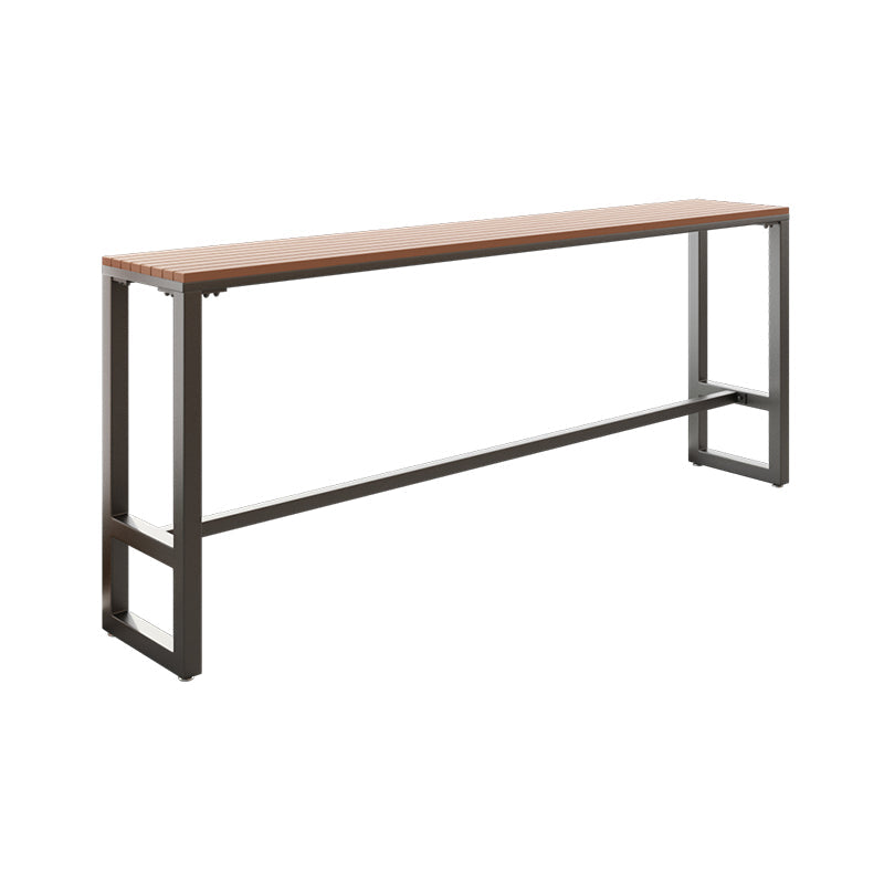 Outdoor Wood Footrest Hall/Pub Table Rectangle Bistro Bar Height Cocktail Table Black Without Chairs Clearhalo 'Bar Furniture' 'Bar Tables' 'bar_tables' 'furn' 'furn_bar_tables' 'Furniture' 'furniture_bar_tables' 'Kitchen & Dining Furniture' 'kitchen&dining_furn' 'kitchen' 4354790