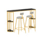 Modern Stone Storage Pub Height Dining Table Double Pedestal Indoor Bar Table, Only Table Black-Gold Without Chairs Clearhalo 'Bar Furniture' 'Bar Tables' 'bar_tables' 'furn' 'furn_bar_tables' 'Furniture' 'furniture_bar_tables' 'Kitchen & Dining Furniture' 'kitchen&dining_furn' 'kitchen' 4354809