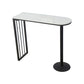 Glam White Faux Marble Pub Bar Table Indoor Iron Bar Dining Table with Double Pedestal Clearhalo 'Bar Furniture' 'Bar Tables' 'bar_tables' 'furn' 'furn_bar_tables' 'Furniture' 'furniture_bar_tables' 'Kitchen & Dining Furniture' 'kitchen&dining_furn' 'kitchen' 4354839