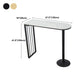 Glam White Faux Marble Pub Bar Table Indoor Iron Bar Dining Table with Double Pedestal Clearhalo 'Bar Furniture' 'Bar Tables' 'bar_tables' 'furn' 'furn_bar_tables' 'Furniture' 'furniture_bar_tables' 'Kitchen & Dining Furniture' 'kitchen&dining_furn' 'kitchen' 4354849