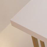 Glam Rectangle Bar Table Indoor Gold Iron Bar Dining Table with Sled Pedestal, Only Table Clearhalo 'Bar Furniture' 'Bar Tables' 'bar_tables' 'furn' 'furn_bar_tables' 'Furniture' 'furniture_bar_tables' 'Kitchen & Dining Furniture' 'kitchen&dining_furn' 'kitchen' 4354869