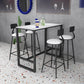 Glam White Faux Marble Bistro Table Indoor Iron Trestle Pedestal Bar Dining Table Black Without Chairs Clearhalo 'Bar Furniture' 'Bar Tables' 'bar_tables' 'furn' 'furn_bar_tables' 'Furniture' 'furniture_bar_tables' 'Kitchen & Dining Furniture' 'kitchen&dining_furn' 'kitchen' 4354932