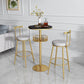 Glam Faux Marble Bistro Table Indoor Iron Single Pedestal Bar Dining Table Fixed Table Gold Black Round Clearhalo 'Bar Furniture' 'Bar Tables' 'bar_tables' 'Furniture' 'furniture_bar_tables' 'Kitchen & Dining Furniture' 'kitchen&dining_furn' 'kitchen' 4354954