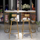Glam Iron Bar Table Faux Marble Oval Top 41.3"H Bistro Table with Storage Clearhalo 'Bar Furniture' 'Bar Tables' 'bar_tables' 'furn' 'furn_bar_tables' 'Furniture' 'furniture_bar_tables' 'Kitchen & Dining Furniture' 'kitchen&dining_furn' 'kitchen' 4354976