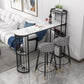 Glam Iron Bar Table Faux Marble White Specialty Top 41.3"H Bistro Table Black 63"L x 15.7"W x 41.3"H Clearhalo 'Bar Furniture' 'Bar Tables' 'bar_tables' 'Furniture' 'furniture_bar_tables' 'Kitchen & Dining Furniture' 'kitchen&dining_furn' 'kitchen' 4355006