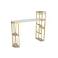 Glam Iron Bar Table Faux Marble White Specialty Top 41.3"H Bistro Table Gold Clearhalo 'Bar Furniture' 'Bar Tables' 'bar_tables' 'Furniture' 'furniture_bar_tables' 'Kitchen & Dining Furniture' 'kitchen&dining_furn' 'kitchen' 4355007