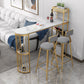 Glam Iron Bar Table Faux Marble White Specialty Top 41.3"H Bistro Table Gold 63"L x 15.7"W x 41.3"H Clearhalo 'Bar Furniture' 'Bar Tables' 'bar_tables' 'Furniture' 'furniture_bar_tables' 'Kitchen & Dining Furniture' 'kitchen&dining_furn' 'kitchen' 4355008