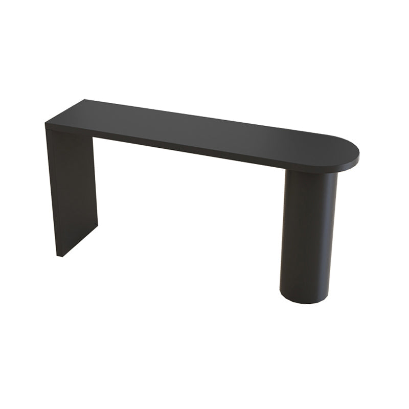 42-inch Height Cocktail Bar Table Industrial Style Wood Rounded Corners Top Bar Table Black Without Chairs Clearhalo 'Bar Furniture' 'Bar Tables' 'bar_tables' 'furn' 'furn_bar_tables' 'Furniture' 'furniture_bar_tables' 'Kitchen & Dining Furniture' 'kitchen&dining_furn' 'kitchen' 4355028