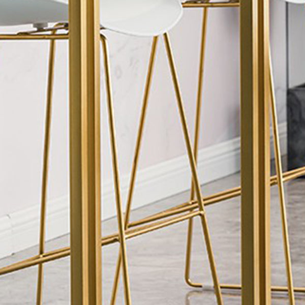 Dining Room Wood Top Counter Table Gold Base 42-inch Glam Style Bar Table Clearhalo 'Bar Furniture' 'Bar Tables' 'bar_tables' 'furn' 'furn_bar_tables' 'Furniture' 'furniture_bar_tables' 'Kitchen & Dining Furniture' 'kitchen&dining_furn' 'kitchen' 4355057