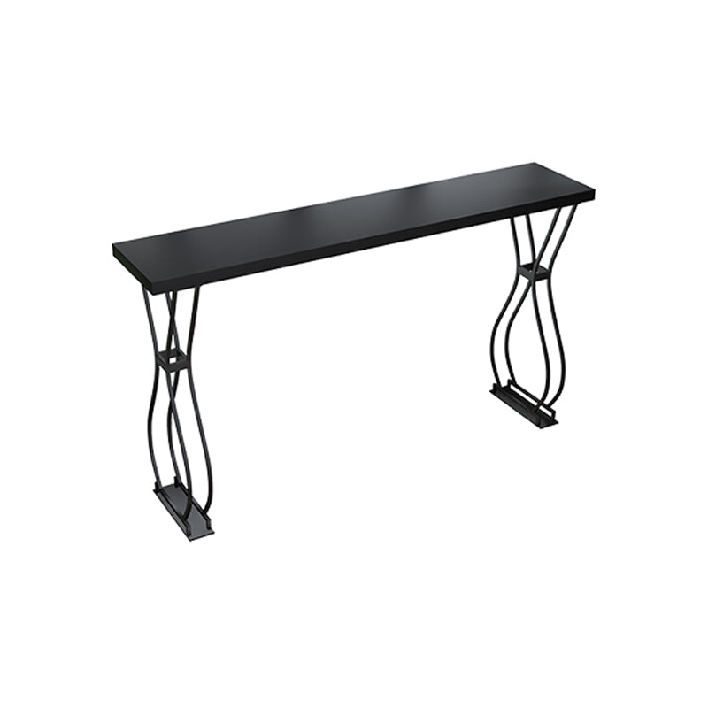 Glam Style 42-inch Height Bar Table Wood Top Pub Table for Living Room Black Black Clearhalo 'Bar Furniture' 'Bar Tables' 'bar_tables' 'furn' 'furn_bar_tables' 'Furniture' 'furniture_bar_tables' 'Kitchen & Dining Furniture' 'kitchen&dining_furn' 'kitchen' 4355099