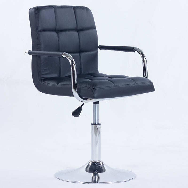 Modern Backrest Liftable Stool Steel Household Bar Stool with Cushion Black 1 Piece Short Stool(22"H) Clearhalo 'Bar Furniture' 'Bar Stools' 'bar_stools' 'furn' 'furn_bar_stools' 'furniture_bar_stools' 'Kitchen & Dining Furniture' 'kitchen&dining_furn' 'kitchen' 'kitchen_furn' Furniture' 4356565
