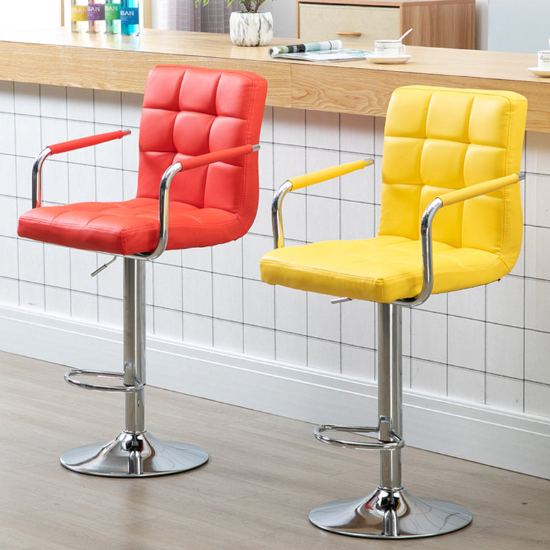 Modern Backrest Liftable Stool Steel Household Bar Stool with Cushion Clearhalo 'Bar Furniture' 'Bar Stools' 'bar_stools' 'furn' 'furn_bar_stools' 'furniture_bar_stools' 'Kitchen & Dining Furniture' 'kitchen&dining_furn' 'kitchen' 'kitchen_furn' Furniture' 4356567