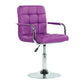 Modern Backrest Liftable Stool Steel Household Bar Stool with Cushion Purple 1 Piece Short Stool(22"H) Clearhalo 'Bar Furniture' 'Bar Stools' 'bar_stools' 'furn' 'furn_bar_stools' 'furniture_bar_stools' 'Kitchen & Dining Furniture' 'kitchen&dining_furn' 'kitchen' 'kitchen_furn' Furniture' 4356568