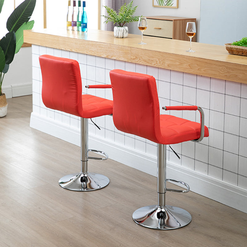 Modern Backrest Liftable Stool Steel Household Bar Stool with Cushion Clearhalo 'Bar Furniture' 'Bar Stools' 'bar_stools' 'furn' 'furn_bar_stools' 'furniture_bar_stools' 'Kitchen & Dining Furniture' 'kitchen&dining_furn' 'kitchen' 'kitchen_furn' Furniture' 4356569