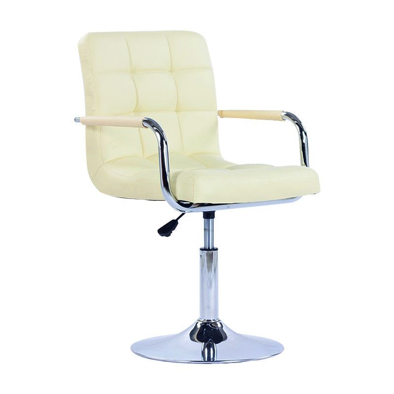 Modern Backrest Liftable Stool Steel Household Bar Stool with Cushion Beige 1 Piece Short Stool(22"H) Clearhalo 'Bar Furniture' 'Bar Stools' 'bar_stools' 'furn' 'furn_bar_stools' 'furniture_bar_stools' 'Kitchen & Dining Furniture' 'kitchen&dining_furn' 'kitchen' 'kitchen_furn' Furniture' 4356570