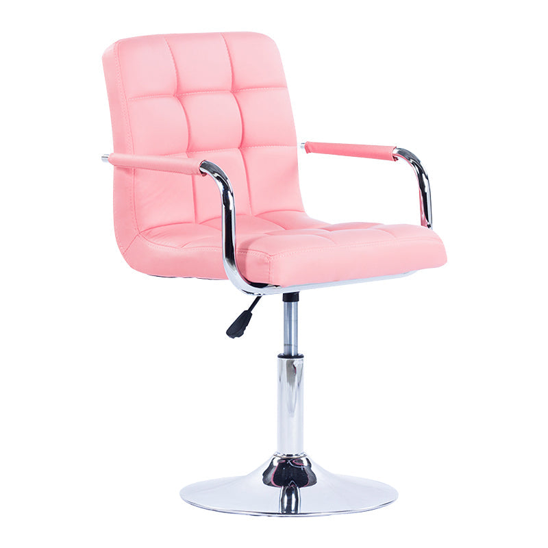 Modern Backrest Liftable Stool Steel Household Bar Stool with Cushion Pink 1 Piece Short Stool(22"H) Clearhalo 'Bar Furniture' 'Bar Stools' 'bar_stools' 'furn' 'furn_bar_stools' 'furniture_bar_stools' 'Kitchen & Dining Furniture' 'kitchen&dining_furn' 'kitchen' 'kitchen_furn' Furniture' 4356572