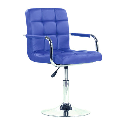 Modern Backrest Liftable Stool Steel Household Bar Stool with Cushion Blue 1 Piece Short Stool(22"H) Clearhalo 'Bar Furniture' 'Bar Stools' 'bar_stools' 'furn' 'furn_bar_stools' 'furniture_bar_stools' 'Kitchen & Dining Furniture' 'kitchen&dining_furn' 'kitchen' 'kitchen_furn' Furniture' 4356574