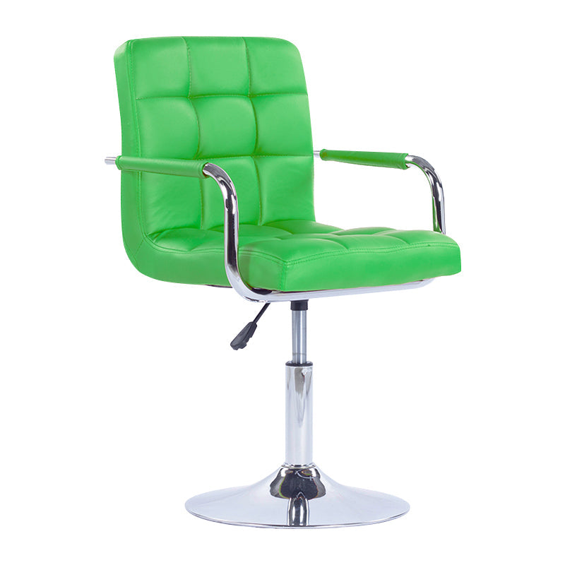 Modern Backrest Liftable Stool Steel Household Bar Stool with Cushion Green 1 Piece Short Stool(22"H) Clearhalo 'Bar Furniture' 'Bar Stools' 'bar_stools' 'furn' 'furn_bar_stools' 'furniture_bar_stools' 'Kitchen & Dining Furniture' 'kitchen&dining_furn' 'kitchen' 'kitchen_furn' Furniture' 4356576