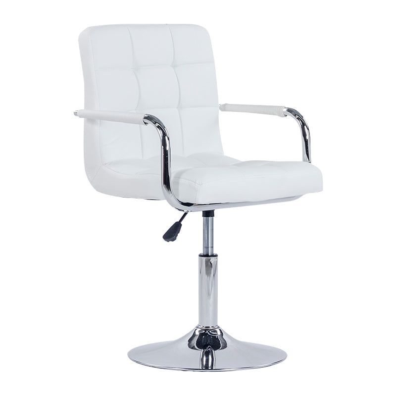 Modern Backrest Liftable Stool Steel Household Bar Stool with Cushion White 1 Piece Short Stool(22"H) Clearhalo 'Bar Furniture' 'Bar Stools' 'bar_stools' 'furn' 'furn_bar_stools' 'furniture_bar_stools' 'Kitchen & Dining Furniture' 'kitchen&dining_furn' 'kitchen' 'kitchen_furn' Furniture' 4356578