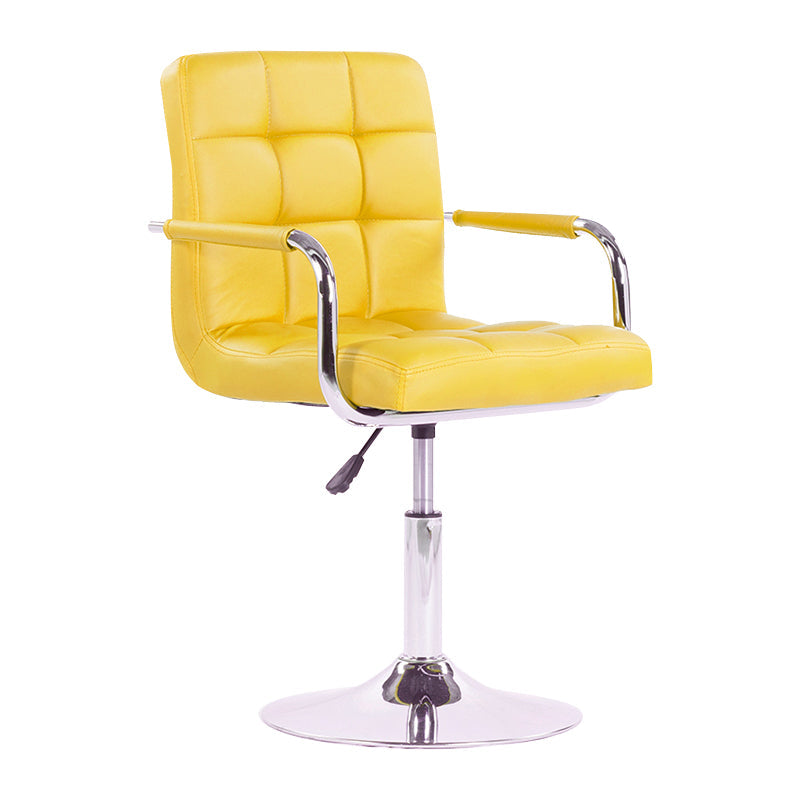 Modern Backrest Liftable Stool Steel Household Bar Stool with Cushion Yellow 1 Piece Short Stool(22"H) Clearhalo 'Bar Furniture' 'Bar Stools' 'bar_stools' 'furn' 'furn_bar_stools' 'furniture_bar_stools' 'Kitchen & Dining Furniture' 'kitchen&dining_furn' 'kitchen' 'kitchen_furn' Furniture' 4356581