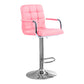 Modern Backrest Liftable Stool Steel Household Bar Stool with Cushion Pink 1 Piece Counter Stool (24"H) Clearhalo 'Bar Furniture' 'Bar Stools' 'bar_stools' 'furn' 'furn_bar_stools' 'furniture_bar_stools' 'Kitchen & Dining Furniture' 'kitchen&dining_furn' 'kitchen' 'kitchen_furn' Furniture' 4356583