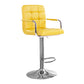 Modern Backrest Liftable Stool Steel Household Bar Stool with Cushion Yellow 1 Piece Counter Stool (24"H) Clearhalo 'Bar Furniture' 'Bar Stools' 'bar_stools' 'furn' 'furn_bar_stools' 'furniture_bar_stools' 'Kitchen & Dining Furniture' 'kitchen&dining_furn' 'kitchen' 'kitchen_furn' Furniture' 4356584