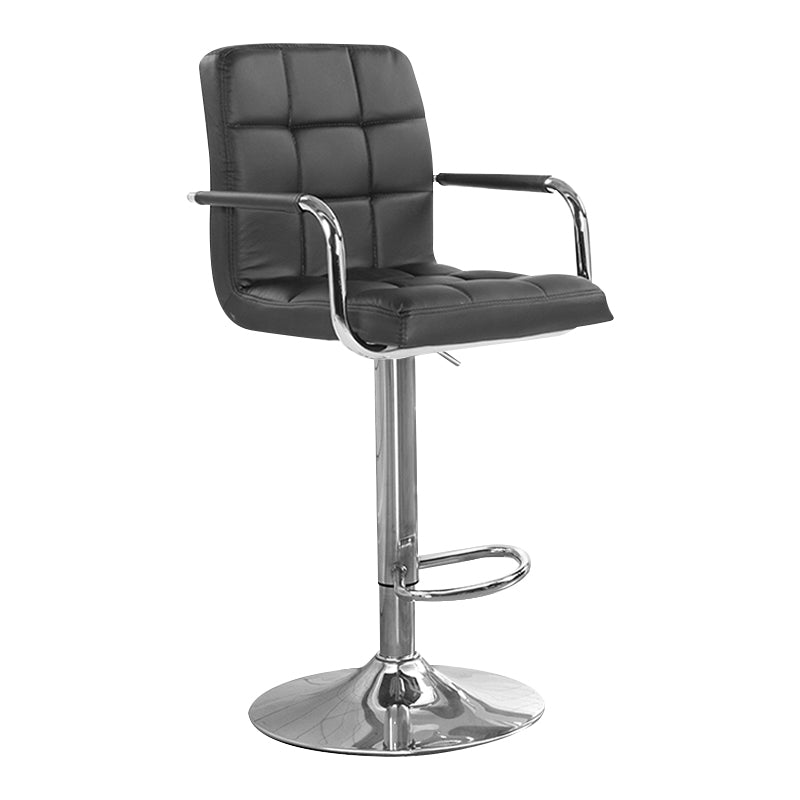 Modern Backrest Liftable Stool Steel Household Bar Stool with Cushion Black 1 Piece Counter Stool (24"H) Clearhalo 'Bar Furniture' 'Bar Stools' 'bar_stools' 'furn' 'furn_bar_stools' 'furniture_bar_stools' 'Kitchen & Dining Furniture' 'kitchen&dining_furn' 'kitchen' 'kitchen_furn' Furniture' 4356585