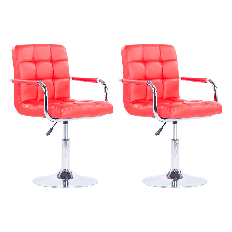 Modern Backrest Liftable Stool Steel Household Bar Stool with Cushion Red 2 Piece Set Short Stool(22"H) Clearhalo 'Bar Furniture' 'Bar Stools' 'bar_stools' 'furn' 'furn_bar_stools' 'furniture_bar_stools' 'Kitchen & Dining Furniture' 'kitchen&dining_furn' 'kitchen' 'kitchen_furn' Furniture' 4356592