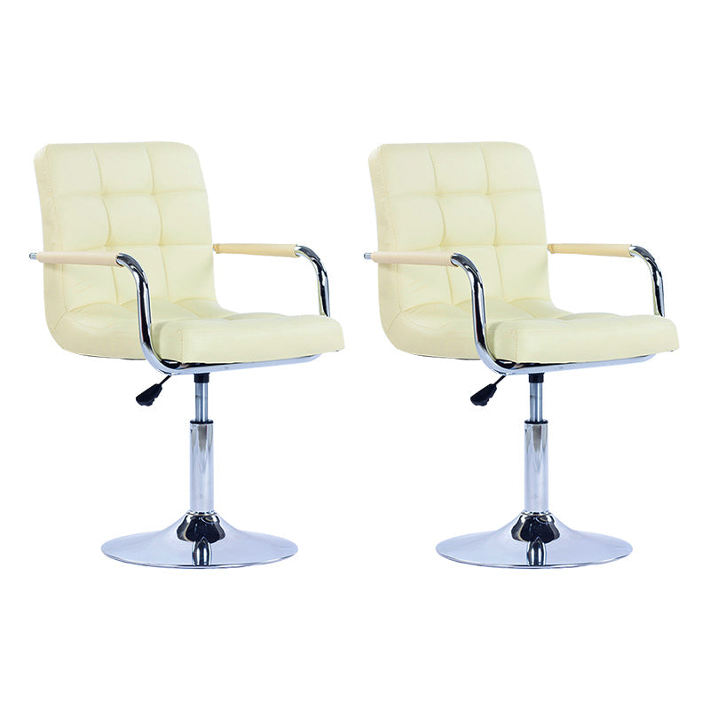 Modern Backrest Liftable Stool Steel Household Bar Stool with Cushion Beige 2 Piece Set Short Stool(22"H) Clearhalo 'Bar Furniture' 'Bar Stools' 'bar_stools' 'furn' 'furn_bar_stools' 'furniture_bar_stools' 'Kitchen & Dining Furniture' 'kitchen&dining_furn' 'kitchen' 'kitchen_furn' Furniture' 4356594