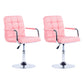 Modern Backrest Liftable Stool Steel Household Bar Stool with Cushion Pink 2 Piece Set Short Stool(22"H) Clearhalo 'Bar Furniture' 'Bar Stools' 'bar_stools' 'furn' 'furn_bar_stools' 'furniture_bar_stools' 'Kitchen & Dining Furniture' 'kitchen&dining_furn' 'kitchen' 'kitchen_furn' Furniture' 4356595