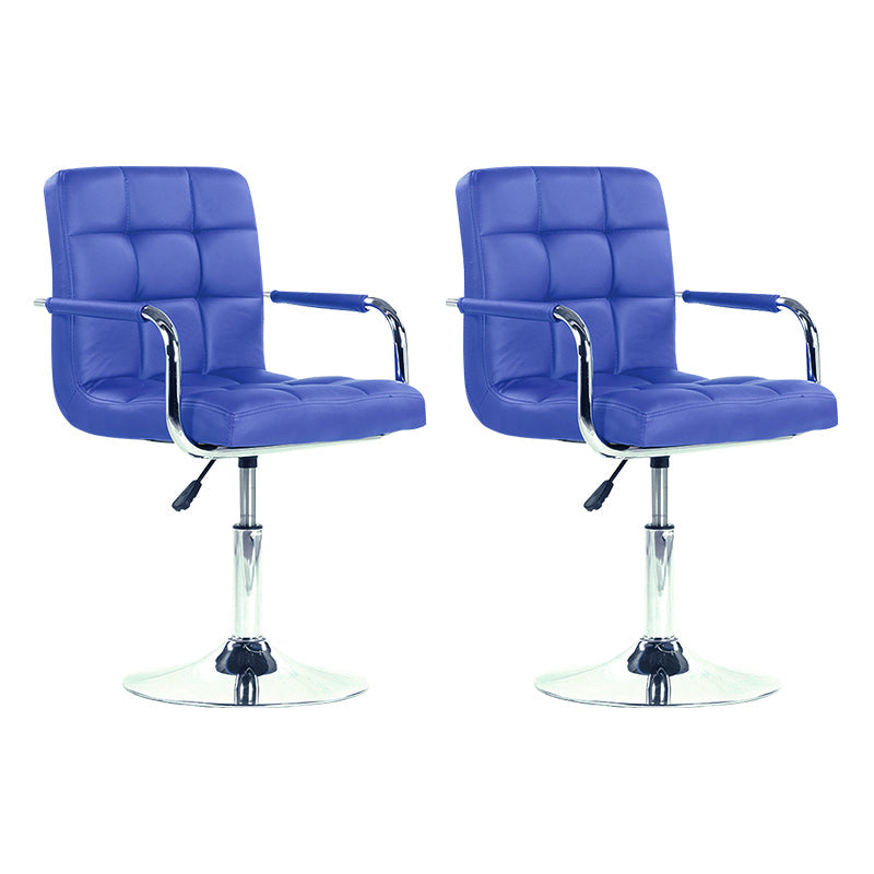 Modern Backrest Liftable Stool Steel Household Bar Stool with Cushion Blue 2 Piece Set Short Stool(22"H) Clearhalo 'Bar Furniture' 'Bar Stools' 'bar_stools' 'furn' 'furn_bar_stools' 'furniture_bar_stools' 'Kitchen & Dining Furniture' 'kitchen&dining_furn' 'kitchen' 'kitchen_furn' Furniture' 4356596