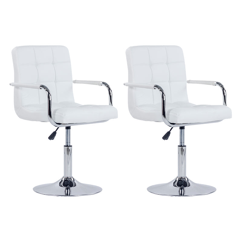 Modern Backrest Liftable Stool Steel Household Bar Stool with Cushion White 2 Piece Set Short Stool(22"H) Clearhalo 'Bar Furniture' 'Bar Stools' 'bar_stools' 'furn' 'furn_bar_stools' 'furniture_bar_stools' 'Kitchen & Dining Furniture' 'kitchen&dining_furn' 'kitchen' 'kitchen_furn' Furniture' 4356598
