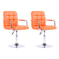 Modern Backrest Liftable Stool Steel Household Bar Stool with Cushion Orange 2 Piece Set Short Stool(22"H) Clearhalo 'Bar Furniture' 'Bar Stools' 'bar_stools' 'furn' 'furn_bar_stools' 'furniture_bar_stools' 'Kitchen & Dining Furniture' 'kitchen&dining_furn' 'kitchen' 'kitchen_furn' Furniture' 4356600