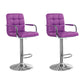 Modern Backrest Liftable Stool Steel Household Bar Stool with Cushion Purple 2 Piece Set Counter Stool (24"H) Clearhalo 'Bar Furniture' 'Bar Stools' 'bar_stools' 'furn' 'furn_bar_stools' 'furniture_bar_stools' 'Kitchen & Dining Furniture' 'kitchen&dining_furn' 'kitchen' 'kitchen_furn' Furniture' 4356608