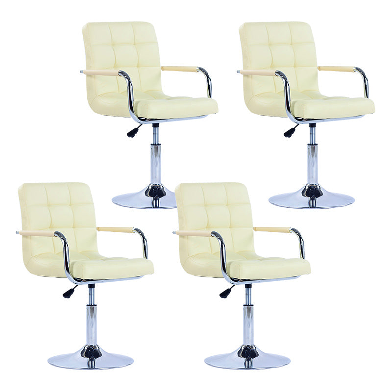 Modern Backrest Liftable Stool Steel Household Bar Stool with Cushion Beige 4 Piece Set Short Stool(22"H) Clearhalo 'Bar Furniture' 'Bar Stools' 'bar_stools' 'furn' 'furn_bar_stools' 'furniture_bar_stools' 'Kitchen & Dining Furniture' 'kitchen&dining_furn' 'kitchen' 'kitchen_furn' Furniture' 4356612