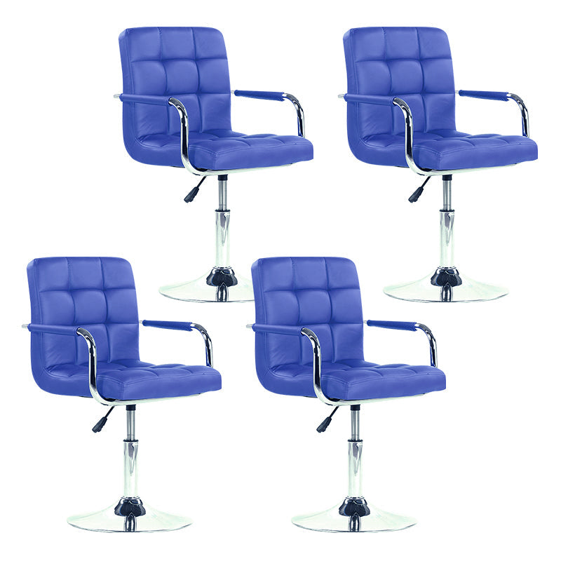 Modern Backrest Liftable Stool Steel Household Bar Stool with Cushion Blue 4 Piece Set Short Stool(22"H) Clearhalo 'Bar Furniture' 'Bar Stools' 'bar_stools' 'furn' 'furn_bar_stools' 'furniture_bar_stools' 'Kitchen & Dining Furniture' 'kitchen&dining_furn' 'kitchen' 'kitchen_furn' Furniture' 4356614