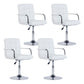 Modern Backrest Liftable Stool Steel Household Bar Stool with Cushion White 4 Piece Set Short Stool(22"H) Clearhalo 'Bar Furniture' 'Bar Stools' 'bar_stools' 'furn' 'furn_bar_stools' 'furniture_bar_stools' 'Kitchen & Dining Furniture' 'kitchen&dining_furn' 'kitchen' 'kitchen_furn' Furniture' 4356616