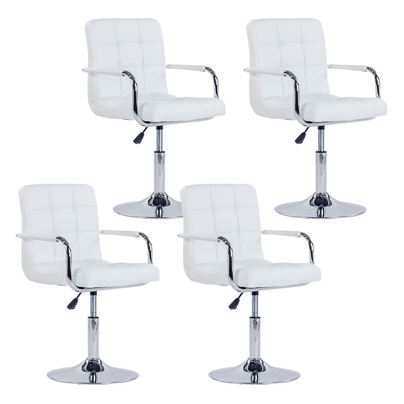 Modern Backrest Liftable Stool Steel Household Bar Stool with Cushion White 4 Piece Set Short Stool(22"H) Clearhalo 'Bar Furniture' 'Bar Stools' 'bar_stools' 'furn' 'furn_bar_stools' 'furniture_bar_stools' 'Kitchen & Dining Furniture' 'kitchen&dining_furn' 'kitchen' 'kitchen_furn' Furniture' 4356616