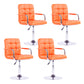 Modern Backrest Liftable Stool Steel Household Bar Stool with Cushion Orange 4 Piece Set Short Stool(22"H) Clearhalo 'Bar Furniture' 'Bar Stools' 'bar_stools' 'furn' 'furn_bar_stools' 'furniture_bar_stools' 'Kitchen & Dining Furniture' 'kitchen&dining_furn' 'kitchen' 'kitchen_furn' Furniture' 4356618