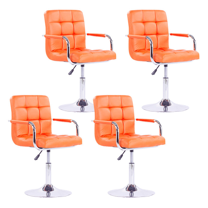 Modern Backrest Liftable Stool Steel Household Bar Stool with Cushion Orange 4 Piece Set Short Stool(22"H) Clearhalo 'Bar Furniture' 'Bar Stools' 'bar_stools' 'furn' 'furn_bar_stools' 'furniture_bar_stools' 'Kitchen & Dining Furniture' 'kitchen&dining_furn' 'kitchen' 'kitchen_furn' Furniture' 4356618