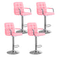 Modern Backrest Liftable Stool Steel Household Bar Stool with Cushion Pink 4 Piece Set Counter Stool (24"H) Clearhalo 'Bar Furniture' 'Bar Stools' 'bar_stools' 'furn' 'furn_bar_stools' 'furniture_bar_stools' 'Kitchen & Dining Furniture' 'kitchen&dining_furn' 'kitchen' 'kitchen_furn' Furniture' 4356619